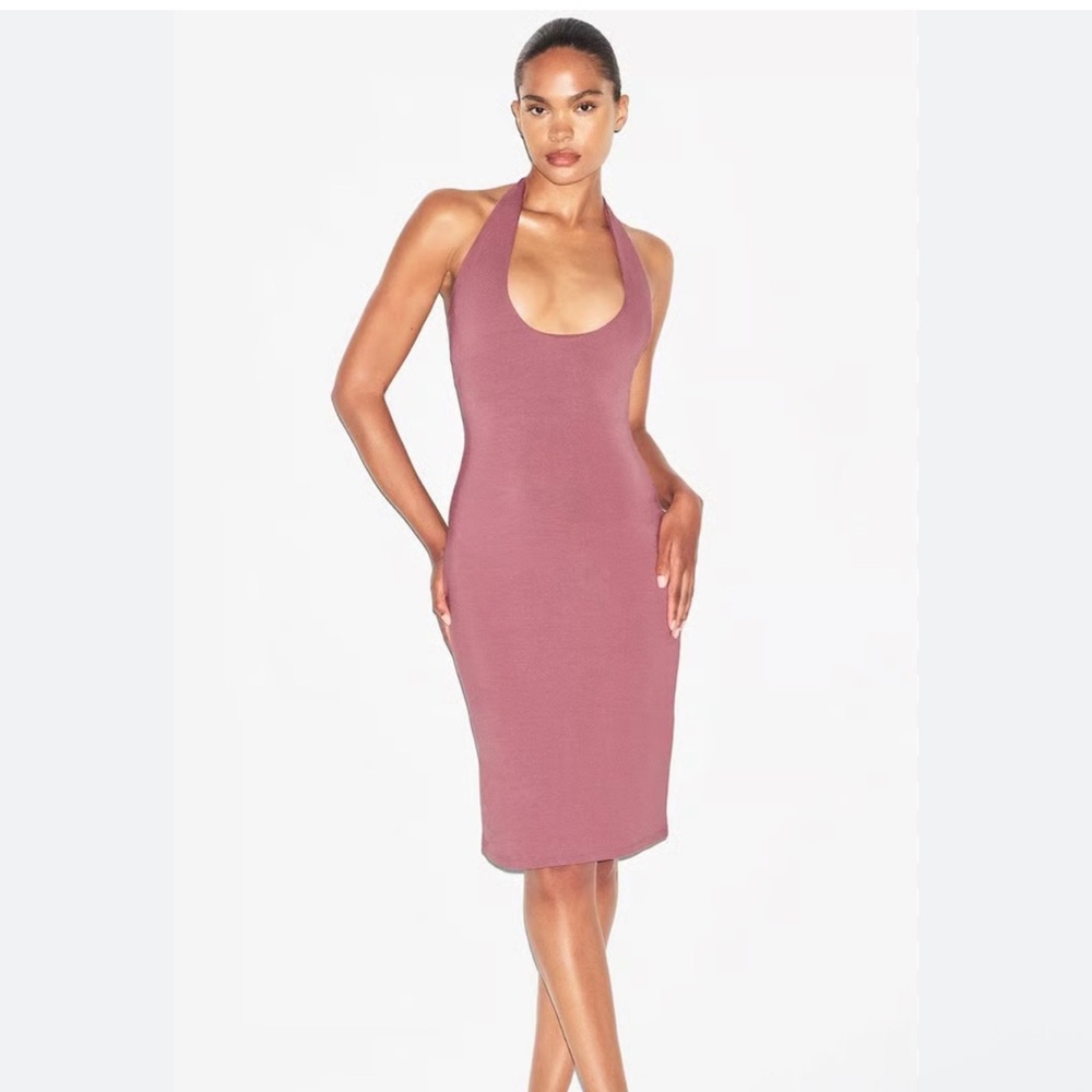 SKIMS Smooth Lounge Midi Halter Dress XS in Redwood – NWT & SOLD OUT